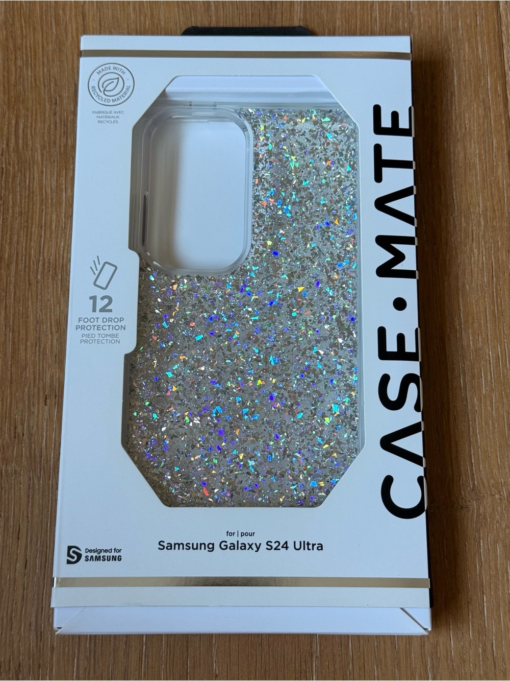 New Case-Mate Glitter Sparkle Phone Case Samsung Galaxy S24 Ultra Silver Sparkle